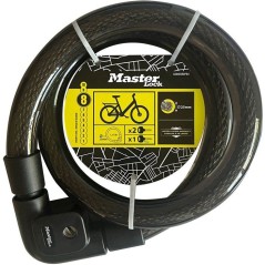 Antivol câble - MASTER LOCK - a clé - Câble 1 m - Acier tressé