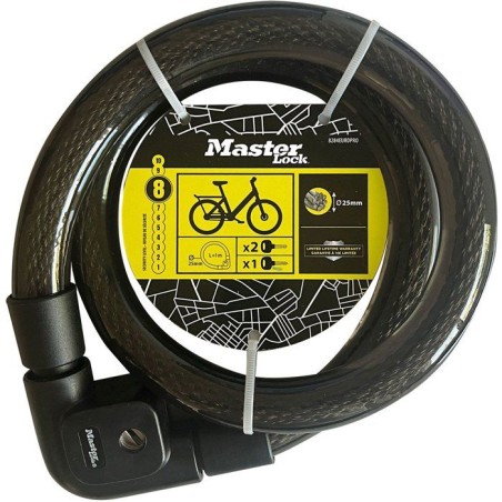 Antivol câble - MASTER LOCK - a clé - Câble 1 m - Acier tressé