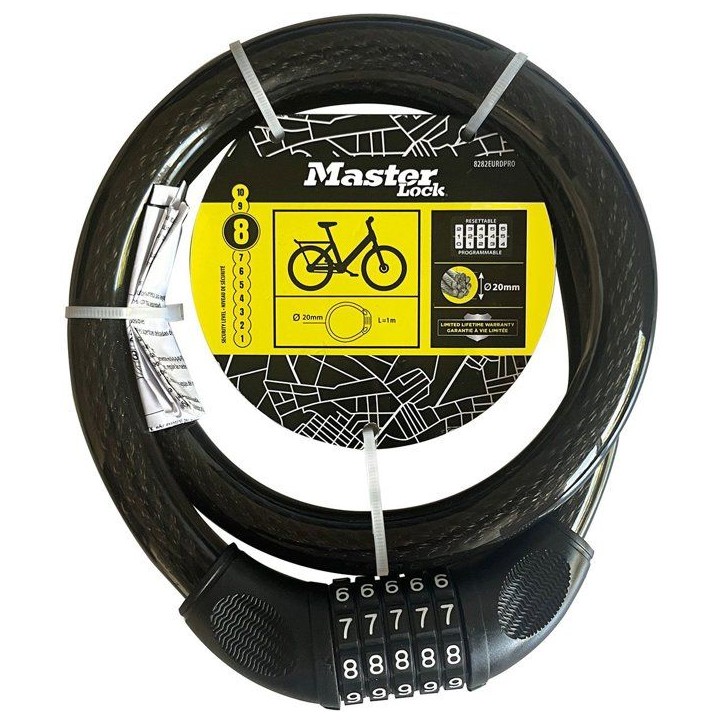 Antivol câble vélo - MASTER LOCK - Serrure a combinaison