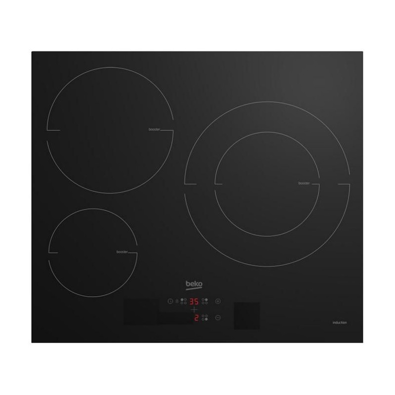 Plaque a induction - BEKO - 3 foyers - 60 cm - Noir - HII63405MT Plaque a induction - BEKO - 3 foyers - 60 cm - Noir - HII63405MT