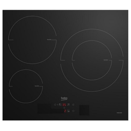 Plaque a induction - BEKO - 3 foyers - 60 cm - Noir - HII63405MT