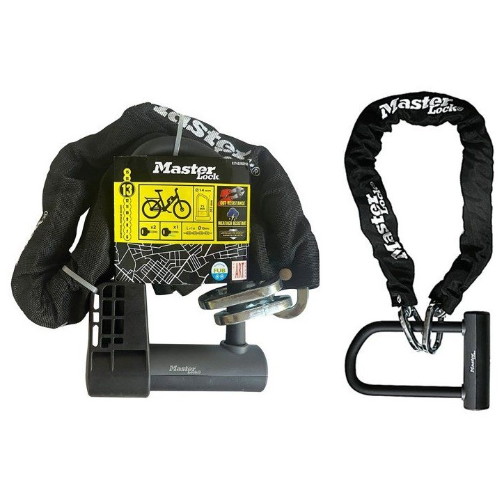 Antivol chaîne vélo - MASTER LOCK - Haute résistance - Mini antivol U - a clé Antivol chaîne vélo - MASTER LOCK - Haute résistance - Mini antivol U - a clé