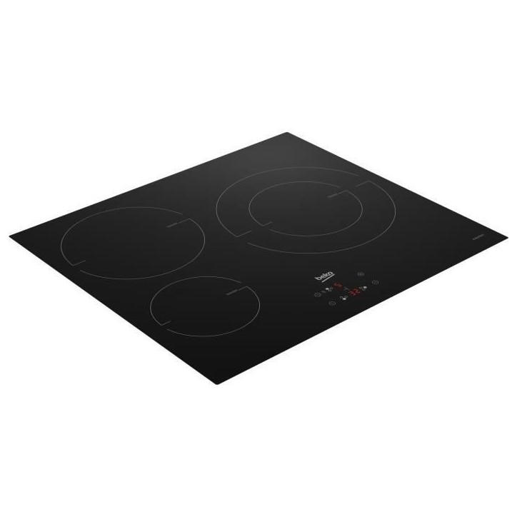 Plaque a induction - BEKO - 3 foyers - 60 cm - Noir - HII63405MT