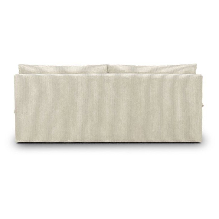 Canapé convertible - 3 places - MASSA - Tissu velours côtelé beige - Pieds bois massif - L 195 x H 82 x P 86 cm Canapé convertible - 3 places - MASSA - Tissu velours côtelé beige - Pieds bois massif - L 195 x H 82 x P 86 cm