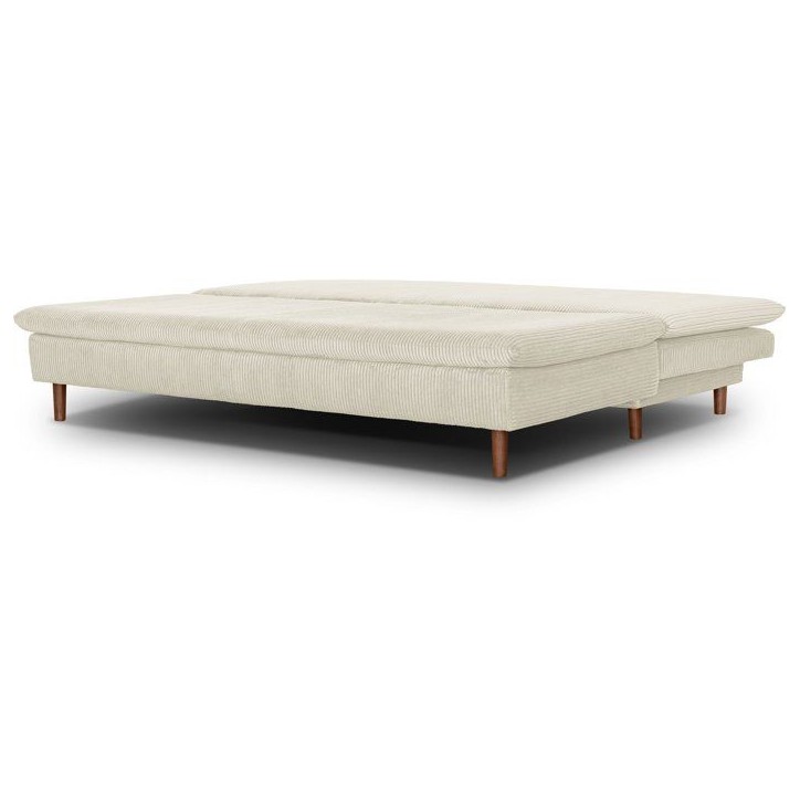 Canapé convertible - 3 places - MASSA - Tissu velours côtelé beige - Pieds bois massif - L 195 x H 82 x P 86 cm Canapé convertible - 3 places - MASSA - Tissu velours côtelé beige - Pieds bois massif - L 195 x H 82 x P 86 cm