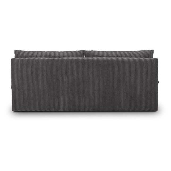 Canapé convertible - 3 places - MASSA - Tissu velours côtelé gris anthracite - Pieds bois massif - L 195 x H 82 x P 86 cm Canapé convertible - 3 places - MASSA - Tissu velours côtelé gris anthracite - Pieds bois massif - L 195 x H 82 x P 86 cm