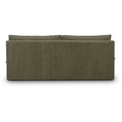 Canapé convertible - 3 places - MASSA - Tissu velours côtelé vert k
