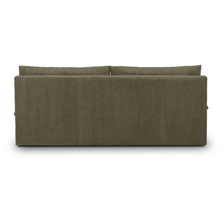 Canapé convertible - 3 places - MASSA - Tissu velours côtelé vert kaki - Pieds bois massif - L 195 x H 82 x P 86 cm Canapé convertible - 3 places - MASSA - Tissu velours côtelé vert kaki - Pieds bois massif - L 195 x H 82 x P 86 cm