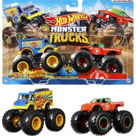 Hot Wheels - Coffret 2 véhicules Monster Truck Double Démolition - P