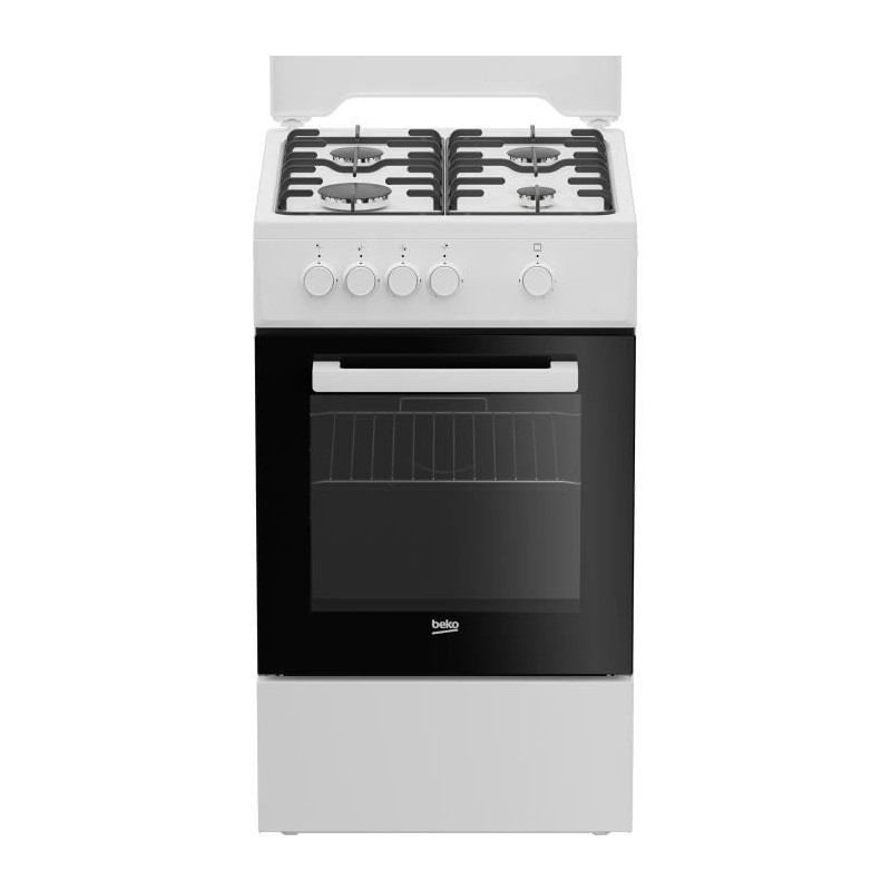 Cuisiniere a gaz - Beko - FSG522DWC - 4 foyers - 50 cm
