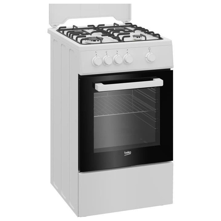 Cuisiniere a gaz - Beko - FSG522DWC - 4 foyers - 50 cm Cuisiniere a gaz - Beko - FSG522DWC - 4 foyers - 50 cm