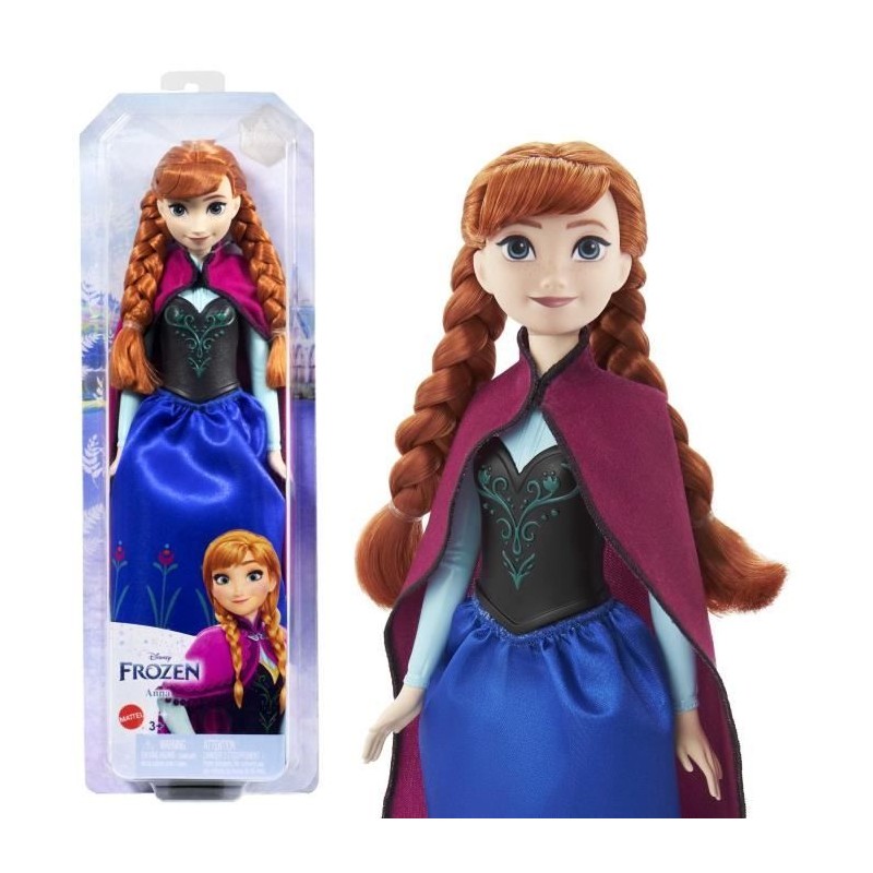 La Reine des Neiges-Anna- Mattel Poupée Disney avec habillage et acce