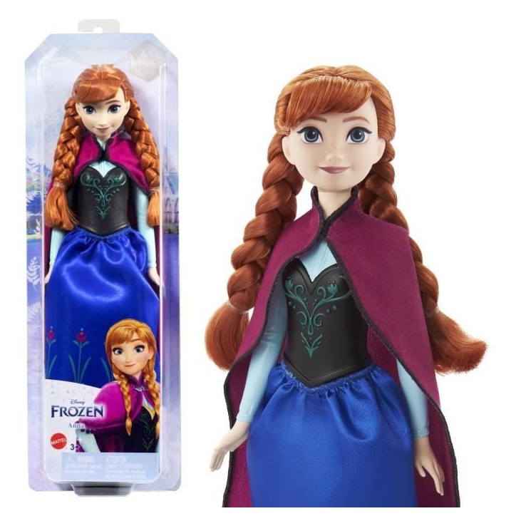La Reine des Neiges-Anna- Mattel Poupée Disney avec habillage et accessoires HLW49 La Reine des Neiges-Anna- Mattel Poupée Disney avec habillage et accessoires HLW49