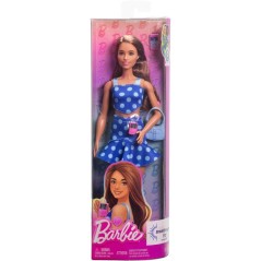 Barbie - Poupée Fashionistas robe bleu a pois - Barbie - HYT97