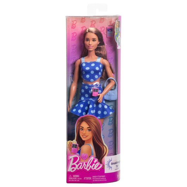 Barbie - Poupée Fashionistas robe bleu a pois - Barbie - HYT97 Barbie - Poupée Fashionistas robe bleu a pois - Barbie - HYT97
