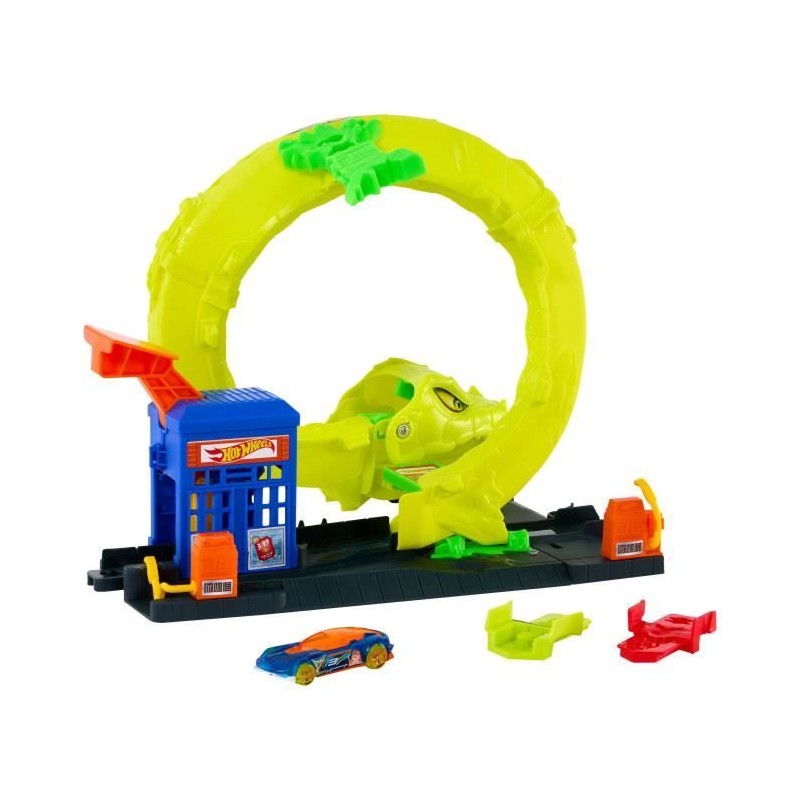 Hot Wheels - Coffret Looping Serpent avec voiture en métal moulé - H