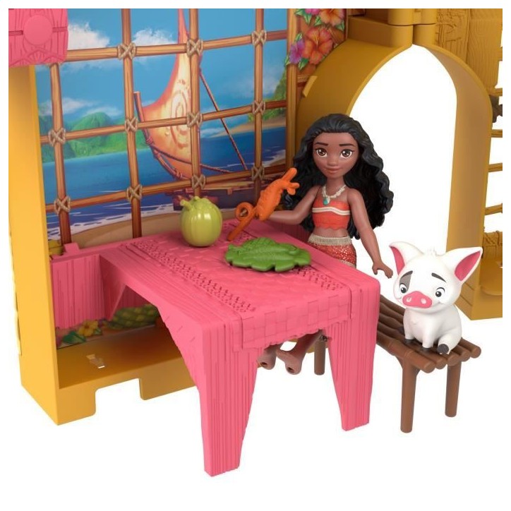 Disney Vaiana Histoires a empiler Coffret de maison de poupée avec une petite poupée Vaiana, 1 ami animal et 9 accessoires - M Disney Vaiana Histoires a empiler Coffret de maison de poupée avec une petite poupée Vaiana, 1 ami animal et 9 accessoires - M