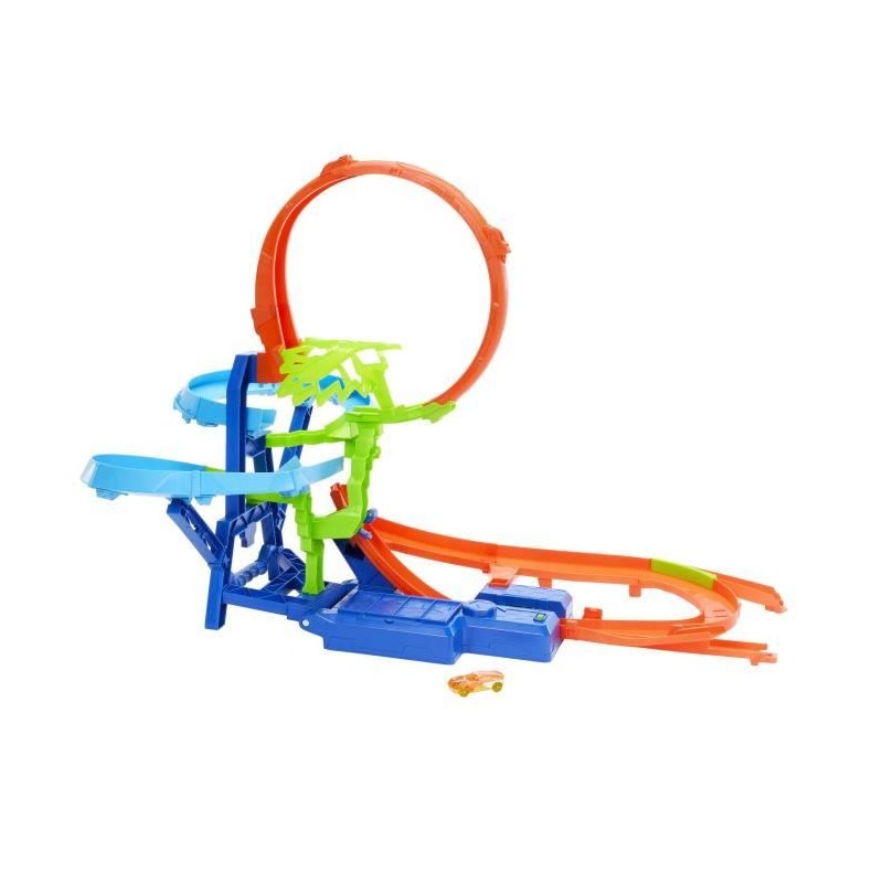 Hot Wheels - Piste Multi Crash - Coffret propulseur motorisé et voit