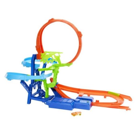 Hot Wheels - Piste Multi Crash - Coffret propulseur motorisé et voit