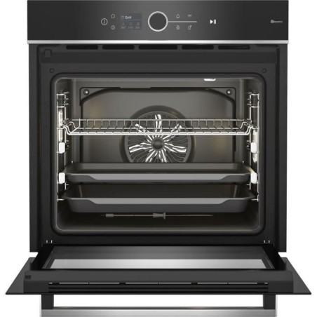 Four encastrable multifonction - Pyrolyse - BEKO - BBIM13500XPSW - Inox / Noir - Porte froide - 59,4 x 56,7 x 59,5 cm
