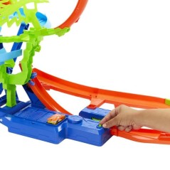 Hot Wheels - Piste Multi Crash - Coffret propulseur motorisé et voit