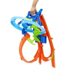 Hot Wheels - Piste Multi Crash - Coffret propulseur motorisé et voit