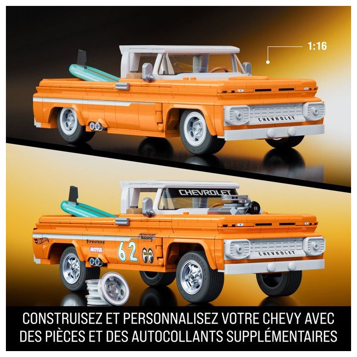 Hot Wheels - Coffret de Construction Custom Chevy Pickup 1962 Mattel Brick Shop - Mattel Brick Shop - JFT20