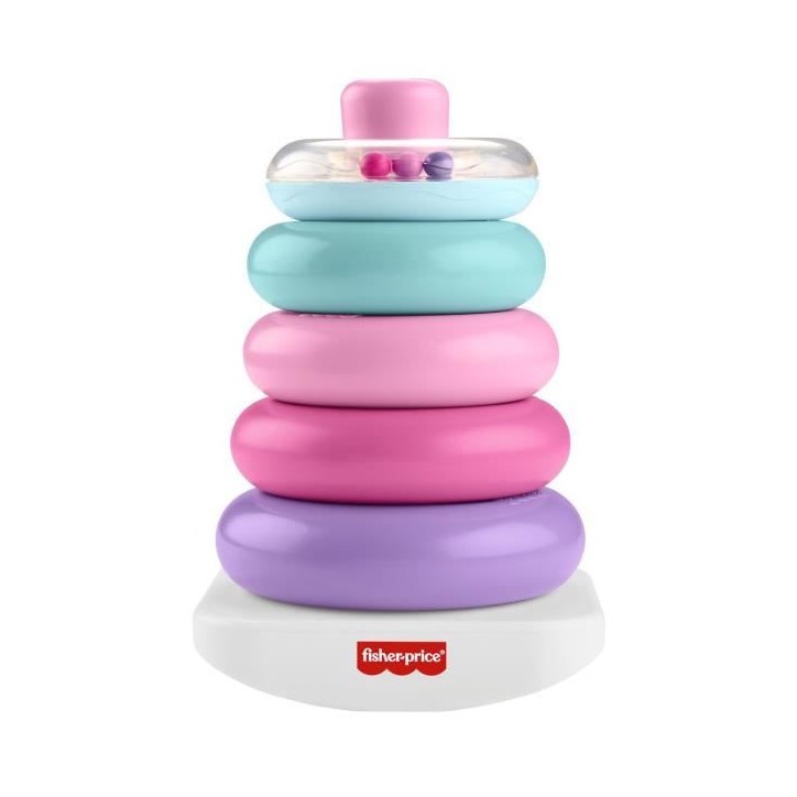Fisher-Price - Pyramide Arc-en-ciel - Jouet d'éveil a empiler pour bébés - Fisher-Price - JGP94