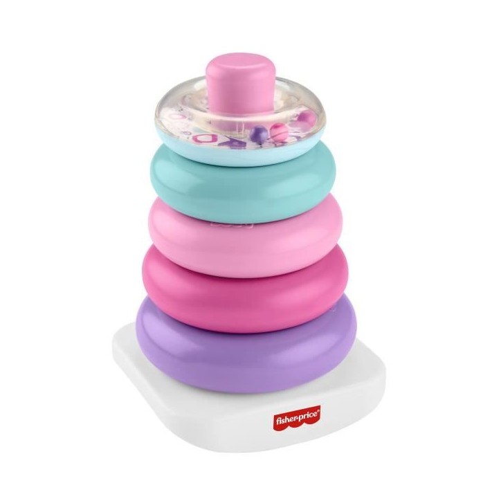 Fisher-Price - Pyramide Arc-en-ciel - Jouet d'éveil a empiler pour bébés - Fisher-Price - JGP94