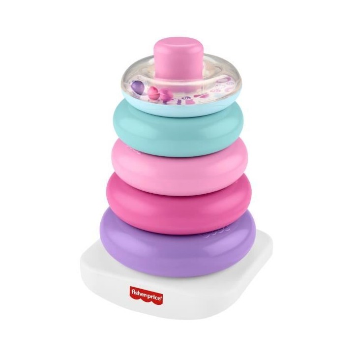 Fisher-Price - Pyramide Arc-en-ciel - Jouet d'éveil a empiler pour bébés - Fisher-Price - JGP94