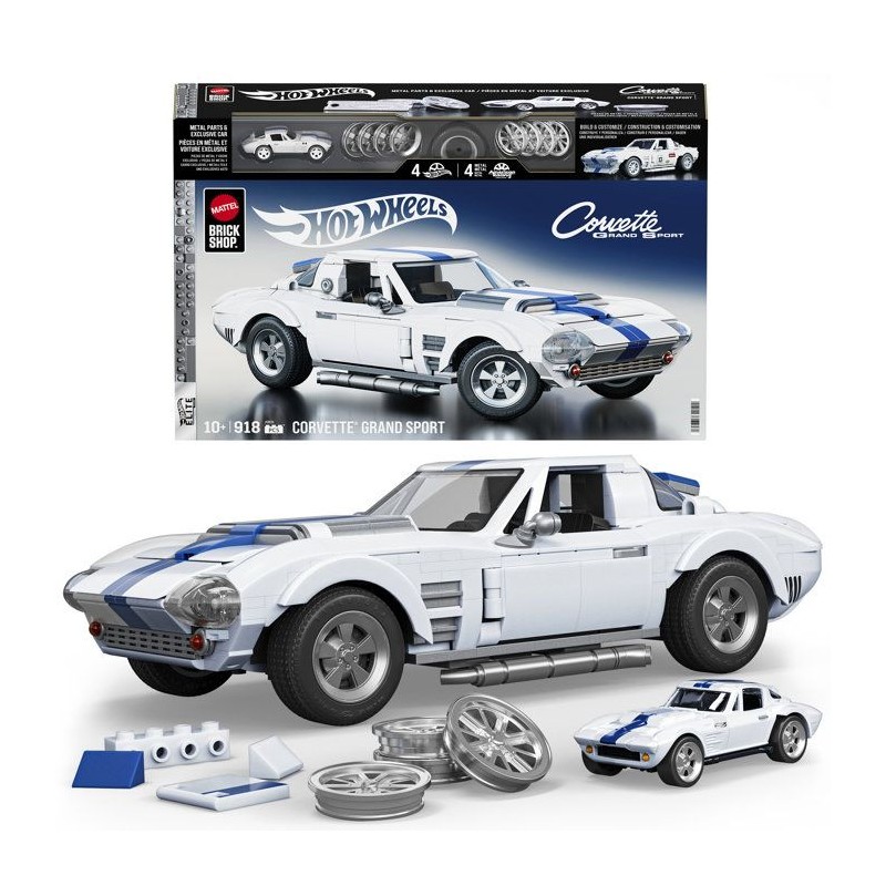 Hot Wheels - Coffret de Construction Corvette Grand Sport - Avec 918 