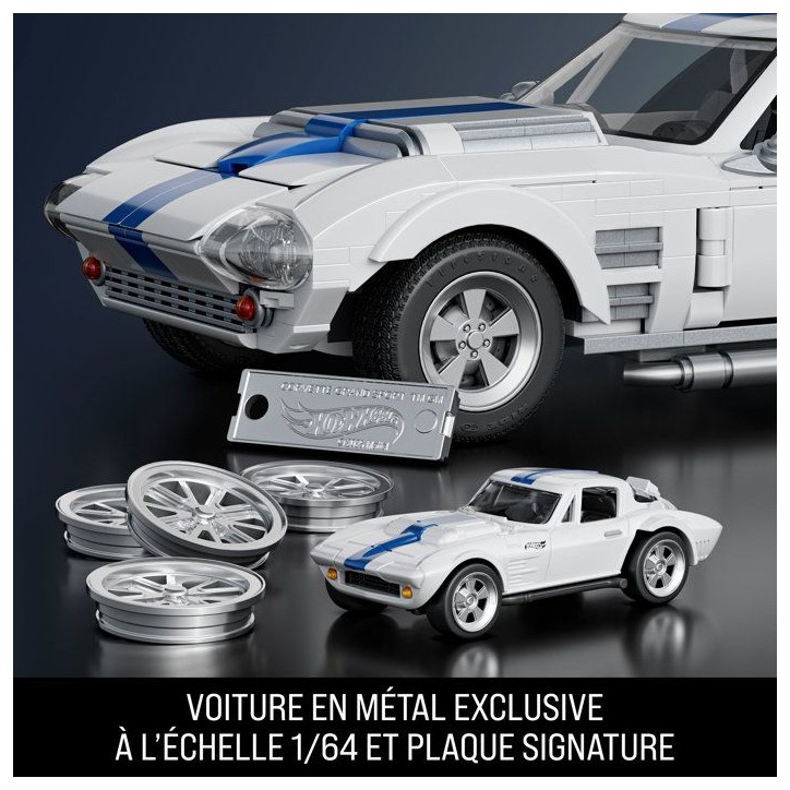 Hot Wheels - Coffret de Construction Corvette Grand Sport - Avec 918 pieces - Mattel Brick Shop - JGR31 Hot Wheels - Coffret de Construction Corvette Grand Sport - Avec 918 pieces - Mattel Brick Shop - JGR31