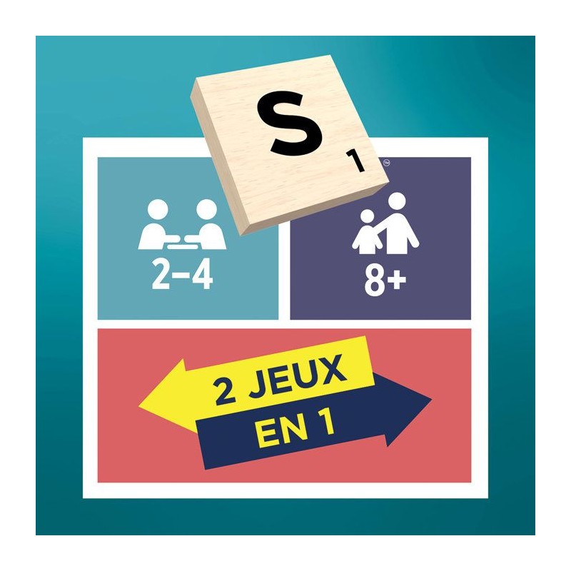 Scrabble classique - 2 en 1 - Mattel Games - JGR63