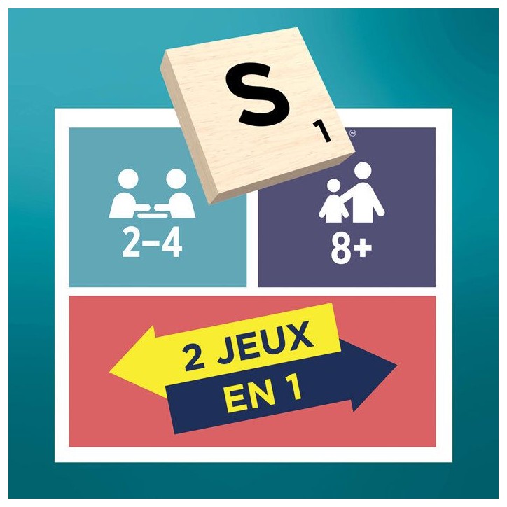 Scrabble classique - 2 en 1 - Mattel Games - JGR63