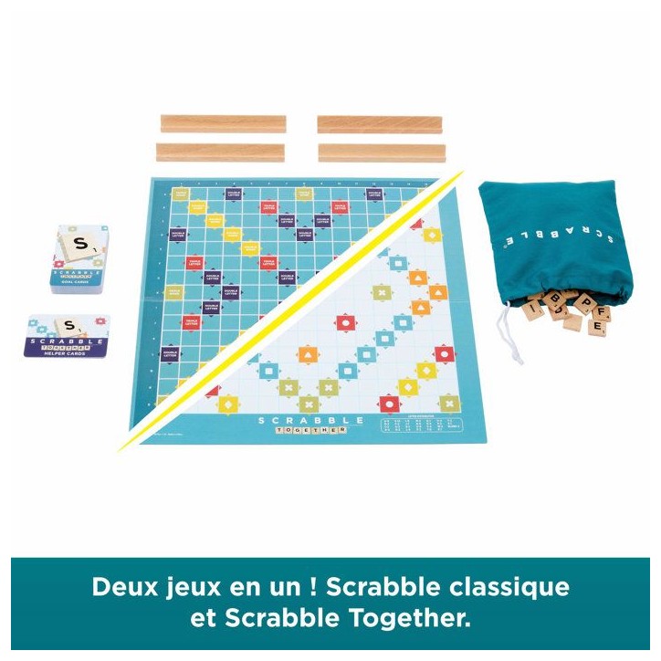 Scrabble classique - 2 en 1 - Mattel Games - JGR63