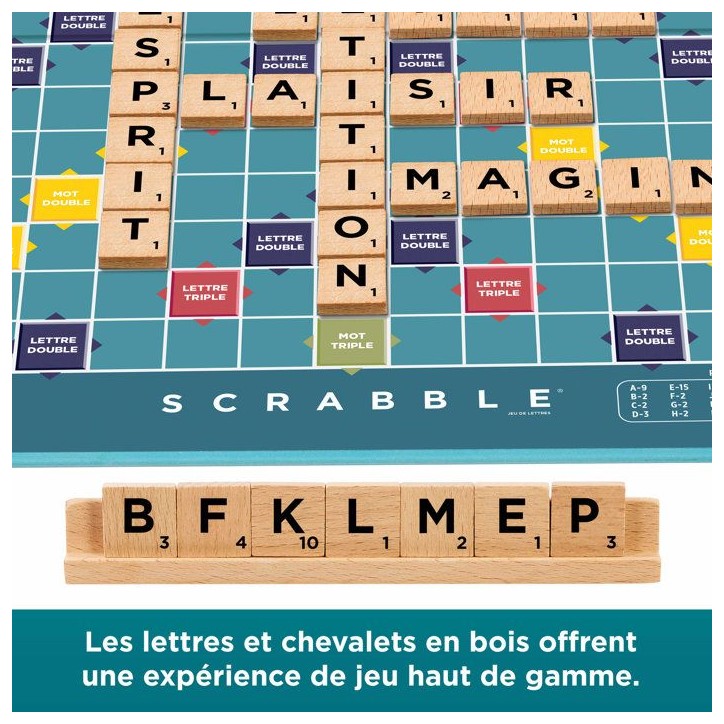 Scrabble classique - 2 en 1 - Mattel Games - JGR63