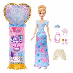 Poupée Jewel Reveal Cendrillon, Accessoires avec 8 surprises, 1 boît