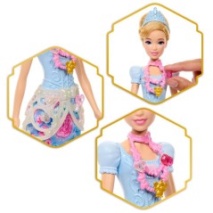 Poupée Jewel Reveal Cendrillon, Accessoires avec 8 surprises, 1 boît