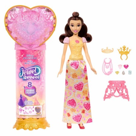 Poupée Jewel Reveal Belle, Accessoires avec 8 surprises, 1 boîte a b