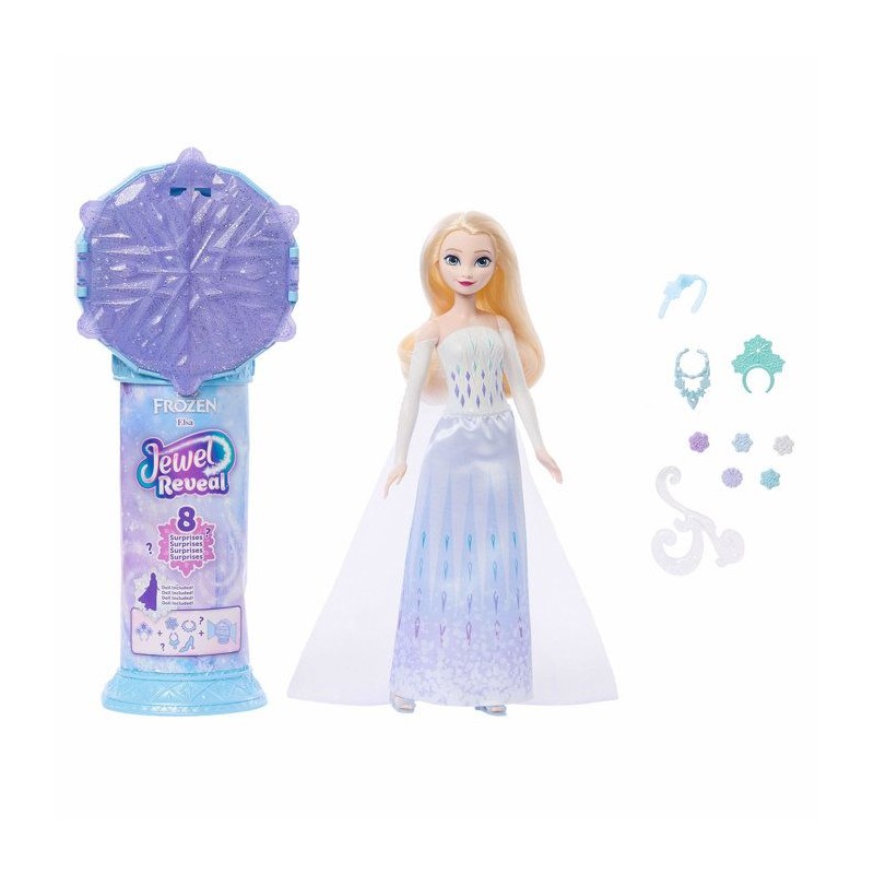 Poupée Jewel Reveal Elsa, La Reine des Neiges, accessoires avec 8 sur