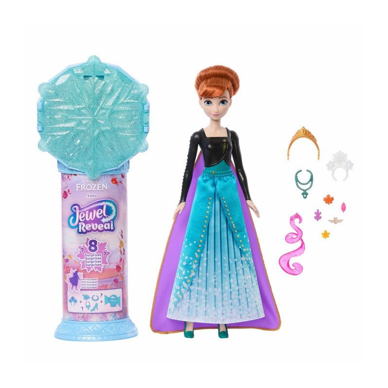 Poupée Jewel Reveal Anna, La Reine des Neiges, accessoires avec 8 sur