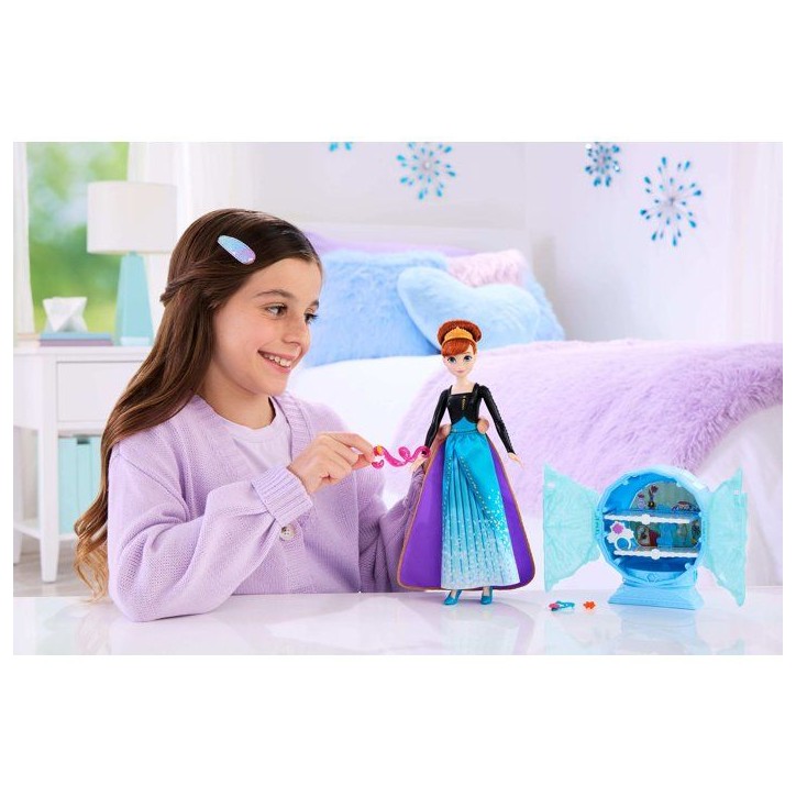Poupée Jewel Reveal Anna, La Reine des Neiges, accessoires avec 8 surprises, 1 boîte a bijoux en forme de flocon de neige, 1 b Poupée Jewel Reveal Anna, La Reine des Neiges, accessoires avec 8 surprises, 1 boîte a bijoux en forme de flocon de neige, 1 b