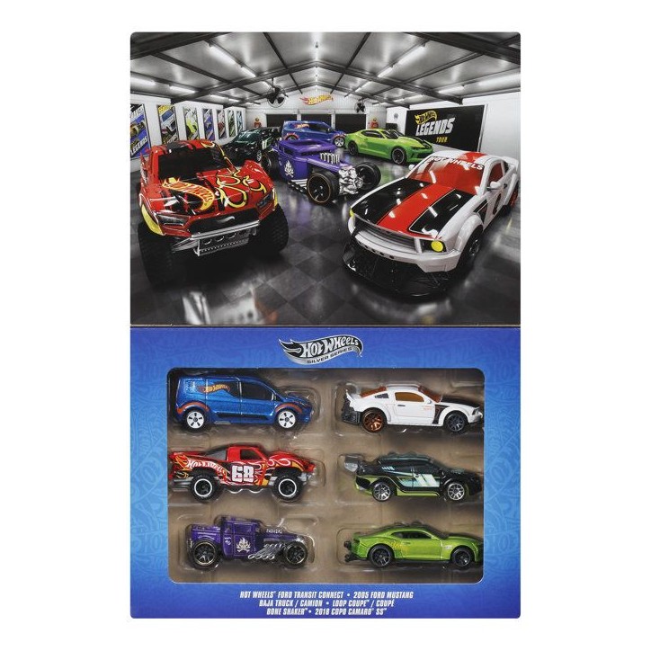 Hot Wheels Coffret Legends, lot de 6 véhicules et camions - en métal moulé - échelle 1/64 - a collectionner - JLB24 Hot Wheels Coffret Legends, lot de 6 véhicules et camions - en métal moulé - échelle 1/64 - a collectionner - JLB24