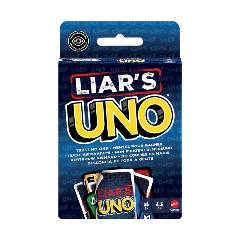 UNO Liar's - Jeu de cartes pour adultes, enfants, familles - Jeu d'ast