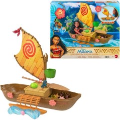 Coffret La Grande Pirogue de Vaiana avec 5 Zones de Jeu, 9 Accessoires