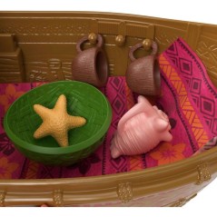 Coffret La Grande Pirogue de Vaiana avec 5 Zones de Jeu, 9 Accessoires