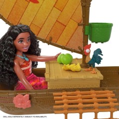 Coffret La Grande Pirogue de Vaiana avec 5 Zones de Jeu, 9 Accessoires