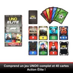 UNO Élite Formula 1 Édition - Jeu de cartes - Avec 4 boosters - Matt