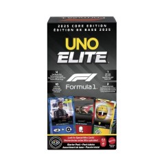 UNO Élite Formula 1 Édition - Jeu de cartes - Avec 4 boosters - Mattel Games - JLV42 - 7 ans et +
