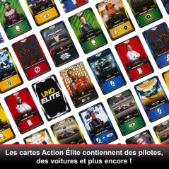 UNO Élite Formula 1 Édition - Jeu de cartes - Avec 4 boosters - Matt